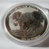 Australien Koala 2014, 1 oz 999 Silber, 1 Dollar, Originalkapsel