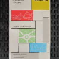 NEU: Freizeitkarte Bezirk Tiergarten Berlin 1989 1:10.000 mit Rad- und Rundwegen