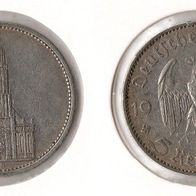 III. Reich 5 Reichsmark 1934 -A- "Garnisonskirche" Jaeger 357. Silber