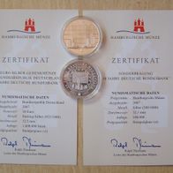 10 Euro Gedenkmünze + Sonderprägung 2007 - Deutsche Bundesbank - Silber + Zertifikat