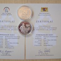 10 Euro Gedenkmünze mit Sonderprägung 2008 - Carl Spitzweg - Silber mit Zertifikat