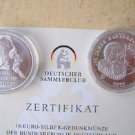 10 Euro Gedenkmünze + Sonderprägung 2009 - Kepler -sche Gesetze - Silber + Zertifikat