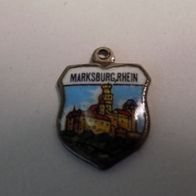 Bettelarmband Anhänger/ Wappen Charm (Marksburg/ Rh.) 80er Jahre Vintage