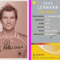 Panini Team Card WM 2006 - Nr. 3 Jens Lehmann - mit Autogramm