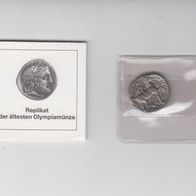 Replika der ältesten Olympiamünze