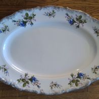 Servierplatte Chodziez Poland Polen Geschirr blaue Blume oval 38,5cm x 26cm