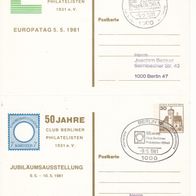 Doppelkarte Berlin 30 Pfg. + 30 Pfg. - 50 Jahre Club Berliner Philatelisten 1981