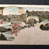 AK Lithographie Gruss aus Obernberg am Inn 1904