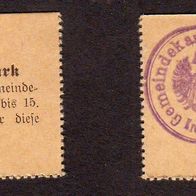 AQ49 Saarland Notgeld 1914 Sulzbach Eine Mark Karton grau