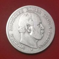 2 Mark Silbermünze 1876 A, Wilhelm Deutscher Kaiser König von Preussen