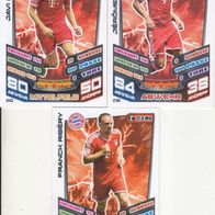 3x FC Bayern München Topps Match Attax Trading Card 2013