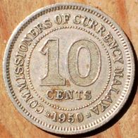 10 Cents 1950 Malaya
