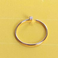 Echt Gold Piercing Ring offen 750 Gelbgold Diamant 10mm Nase Ohr Lippe Intim 45063-10