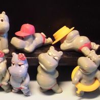 Ü-Ei Figur 1988 Die Happy Hippos - komplett + 2 Varianten - Text!