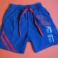 SHORTS kurze Hose Baumwolle Gummizug blau/ rot Gr. beachte Maße getragen