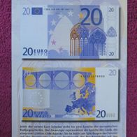 NEU: Postkarte Euro Einführung „Die Euro-Banknoten“ 20 Euro Info-Karte BMF 1998