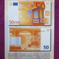NEU: Postkarte Euro Einführung „Die Euro-Banknoten“ 50 Euro Info-Karte BMF 1998