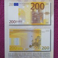 NEU: Postkarte Euro Einführung „Die Euro-Banknoten“ 200 Euro Info-Karte BMF 1998