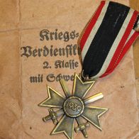 Original Kriegsverdienstkreuz & Schwerter 2. Kl. mit Tüte v. Deumer (10)