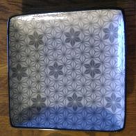 Quadratische Schale aus Porzellan 16cm x 16cm Muster enthält: Octagon Würfel Sterne