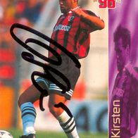 signierte Panini Bundesliga Cards 1996 Sammelkarte Ulf Kirsten Bayer 04 Leverkusen