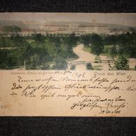 AK Schönbrunn mit Gloriette Gruss aus Wien gel.1898