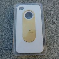 Handyschale für das Iphone 4 weiß Kunststoff mit LV Motiv in gold
