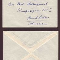 X48 SAAR 1935 Feldpost Svenska Bataljonen Saar - Stockholm