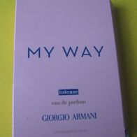 Damen Eau de Parfum Probe " Giorgio Armani - My Way - Intense " NEU EdP Duft Pröbchen