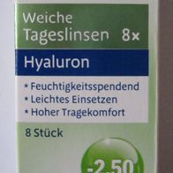 Best View - Hyaluron - Kontaktlinsen - Tageslinsen - 8 Stück, -2,50