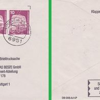1975 BRD - Antwort-Briefdrucksache Verlag DAS BESTE GmbH - Unikat