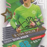 VFL Wolfsburg Topps Match Attax Trading Card 2021 Xaver Schlager Nr.341 Star Spieler