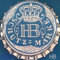 HB Schutz = Marke Schutzmarke Bier Brauerei Kronkorken hellblau in neu und unbenutzt