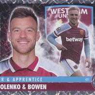 West Ham United Topps Trading Card Europa League 2021 Yarmolenko & Bowen Nr.421