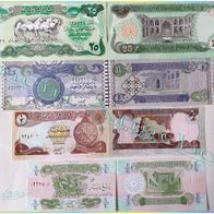 Saddam Hussein verschiedene Banknoten Geldscheine Irak Krieg