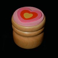Milchzähne Milchzahn Dose aus Holz natur mit HERZ Motiv Aufbewahrung für Kinder Zähne