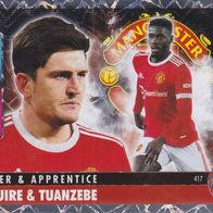 Manchester United Topps Trading Card Champions League 2021 Maguire & Tuanzebe 417