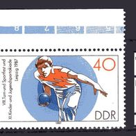 DDR 1987 Turn- und Sportfest MiNr. 3115 postfrisch Eckrand oben links