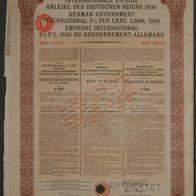 Internationale Deutsche Anleihe 5,50 % 1930 100 GBP Britische Ausgabe roter Stempel