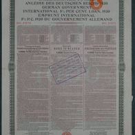 Internationale Deutsche Anleihe 5,50 % 1930 1000 HFL Holländische Ausgabe blauer Stem