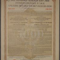 Internationale Deutsche Anleihe 5,50 % 1930 5000 LIT Italienische Ausgabe