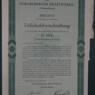 Vorarlberger Kraftwerke-Aktiengesellschaft 5 % TSV 1930 1000 CHF Serie 20