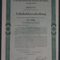 Vorarlberger Kraftwerke-Aktiengesellschaft 5 % TSV 1930 1000 CHF Serie 42