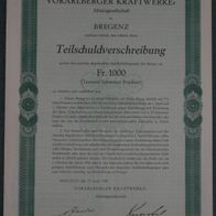 Vorarlberger Kraftwerke-Aktiengesellschaft 5 % TSV 1930 1000 CHF Serie 43