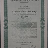 Vorarlberger Kraftwerke-Aktiengesellschaft 5 % TSV 1930 1000 CHF Serie 62