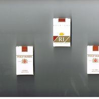 3 Streichholzschachteln in Form, Beschriftung + Gestaltung wie Zigarettenpackung