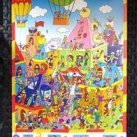 NEU: Poster Wimmelbild McDonald´s 2001 Kinderzimmer 30x42cm Deko Kinderposter