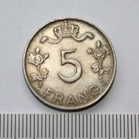 alte aber gut erhaltene Münze aus Luxemburg, 5 Frank 1949, Kupfer-Nickel