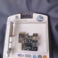 LogiLink PCI Express Karte 2x USB 3.0 Typ A Buchse PC0054 Active Molex Anschluss