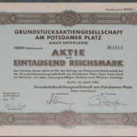 Grundstücksaktiengesellschaft Am Potsdamer Platz (Haus Vaterland) 1940 1000 RM